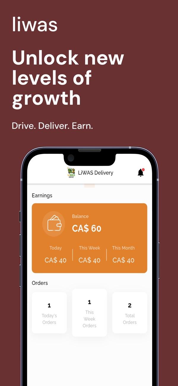 LiWAS Driver app screen 1