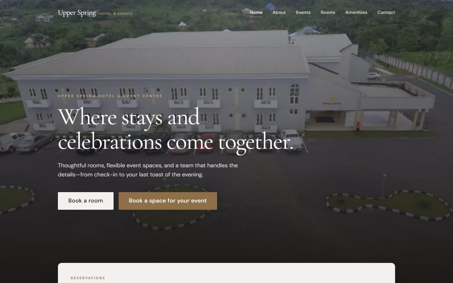 Homepage of Upper Spring Hotel
